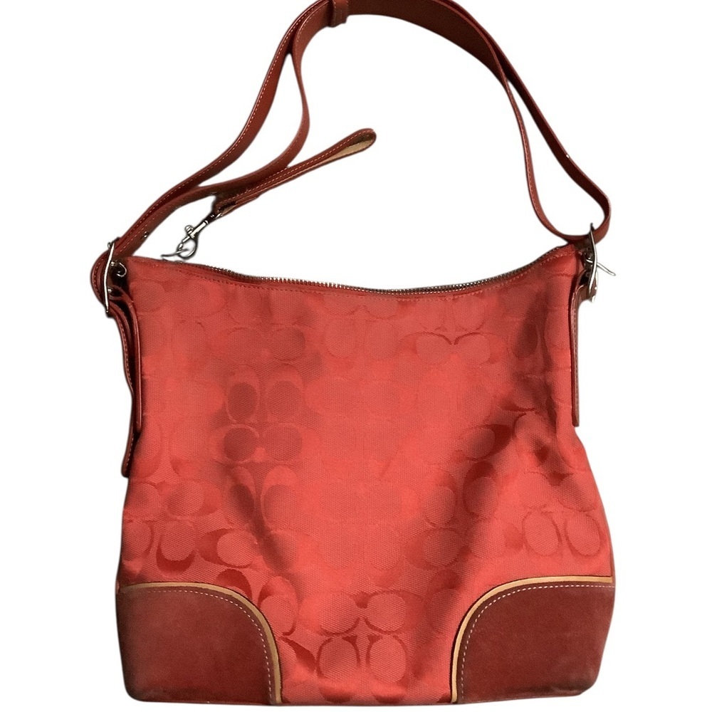 Coach C print red tote Bag